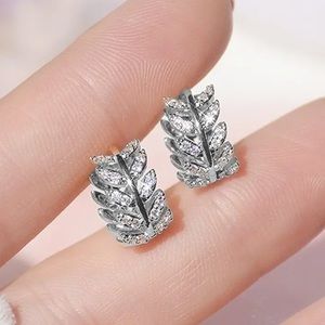 Boutique Item | Silver Leaf Stud Earrings